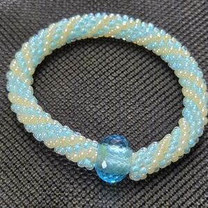 Bangle Bracelet - Light Blue Stripe